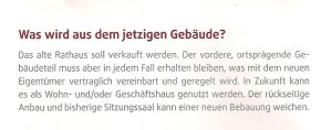 'Aktionsgemeinschaft Neues Rathaus' zur Verwendung der 'Rathaus-Villa' (ohne Anbau mit Sitzungssaal)